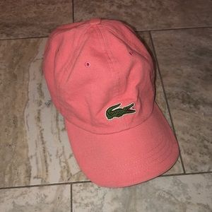 Pink Lacoste hat